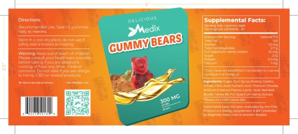 CBD Gummy Bears Label Medix CBD